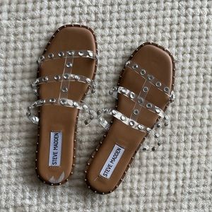 Steve Madden Clear Diamond Detail Sandals